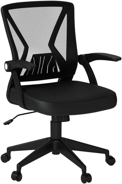 Mesh Office Chair Ergonomic Mid Back Swivel Black Mesh Desk Chair Flip Up