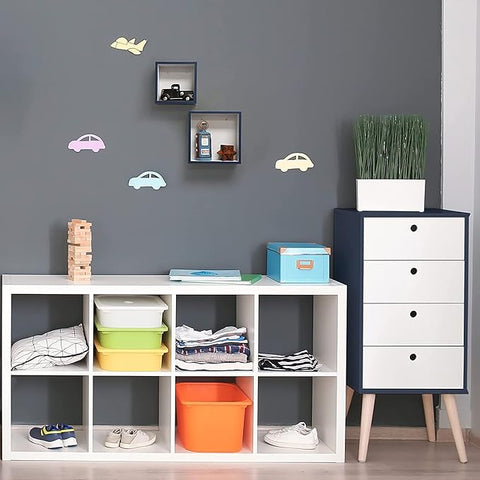 2 Pc 10 in W & 8 in W Navy Cube Shelf Set