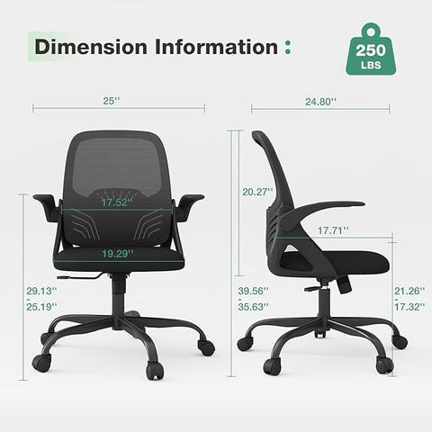 Novilla Home Office Computer Desk Chair, High Back Ergonomic Desk Chair with Adjustable Lumbar Support and Height