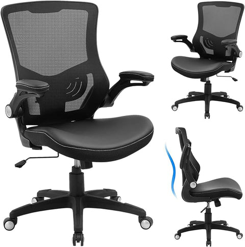 Office Chair Ergonomic Desk Chair, Computer PU Leather Home Office Desk Chair