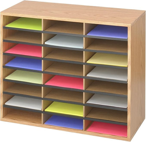 Safco Wooden Paper and Mail Organizer for Home Office and Classroom